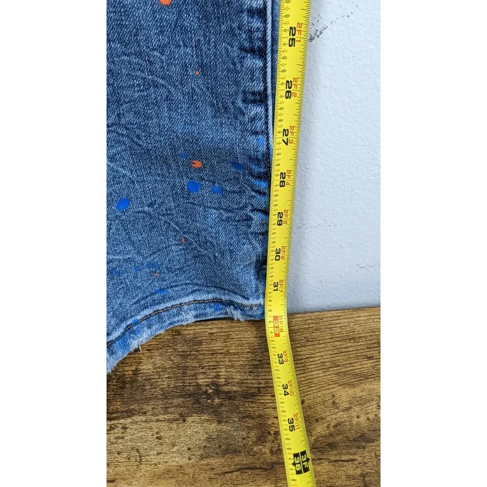 Monfrère Greyson Skinny Jeans • Size 32 • Blue Paint‎ Splatter • NWT